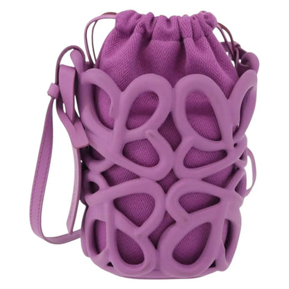 Loewe Anagram Inflated Pocket Canvas and silicon, Purple, Canvas, Crossbody Bag