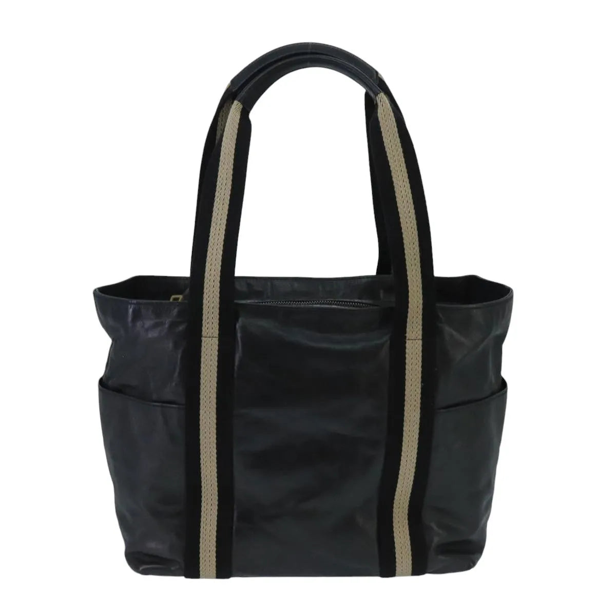 Bally Vintage Leather, Black, Leather, Tote Bag
