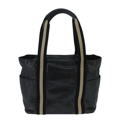 Bally Vintage Leather, Black, Leather, Tote Bag