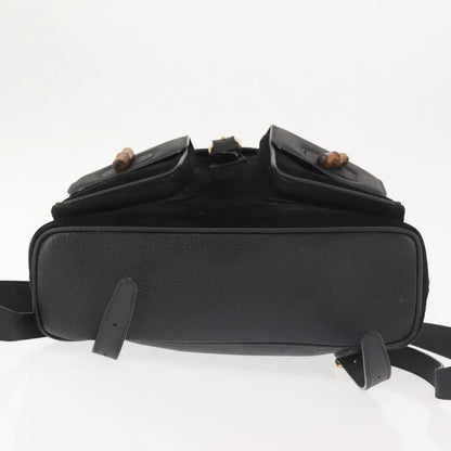 Gucci Vintage Bamboo Suede, Black, Suede, Backpack