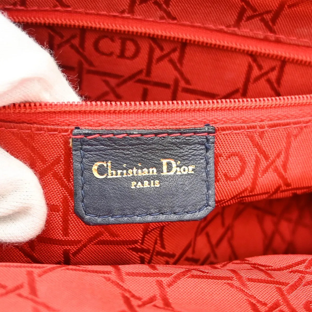 Christian Dior Lady Dior Soft Satchel Cannage Quilt Lambskin, Navy, Leather, Tote Bag