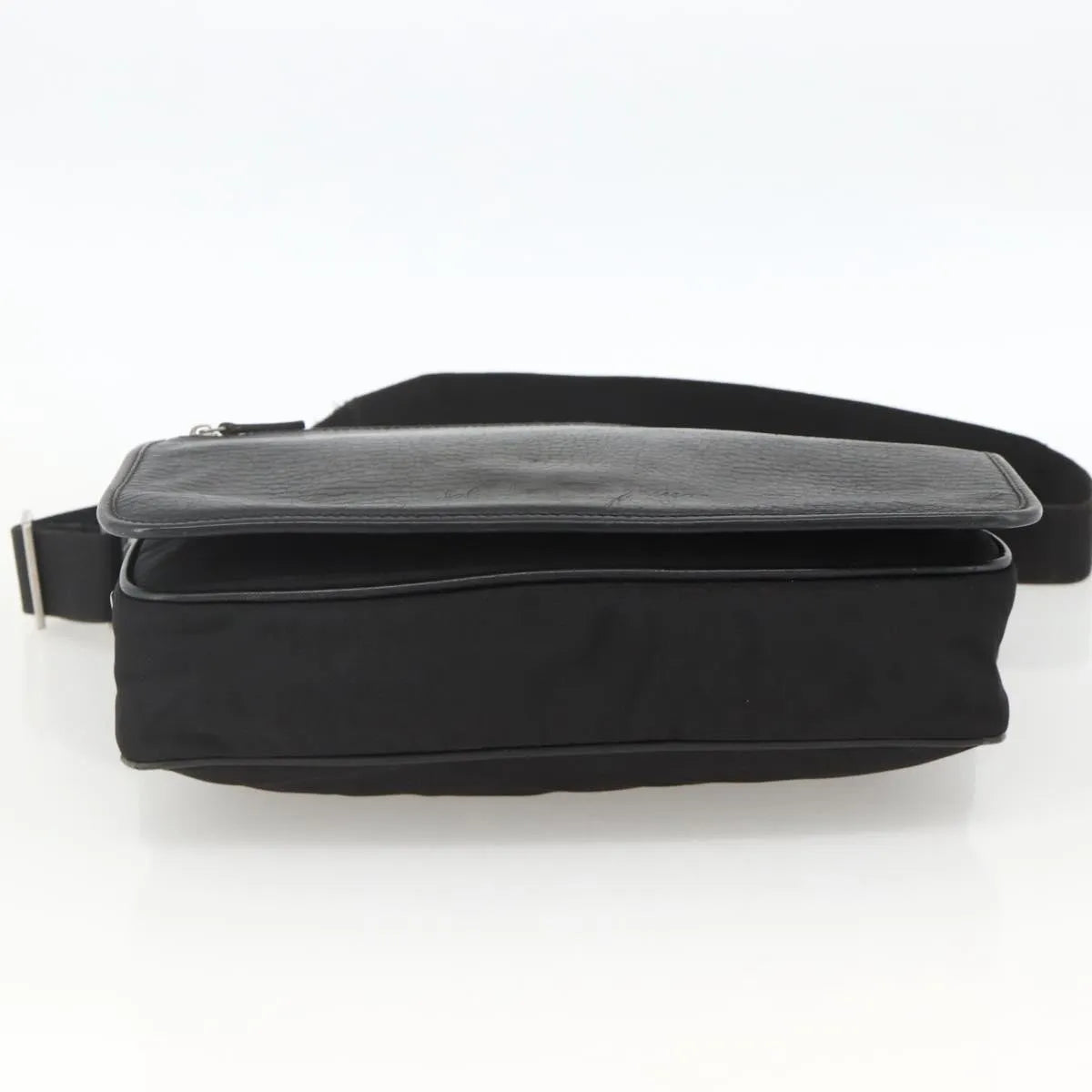 Salvatore Ferragamo Vintage Leather, Black, Nylon, Shoulder Bag