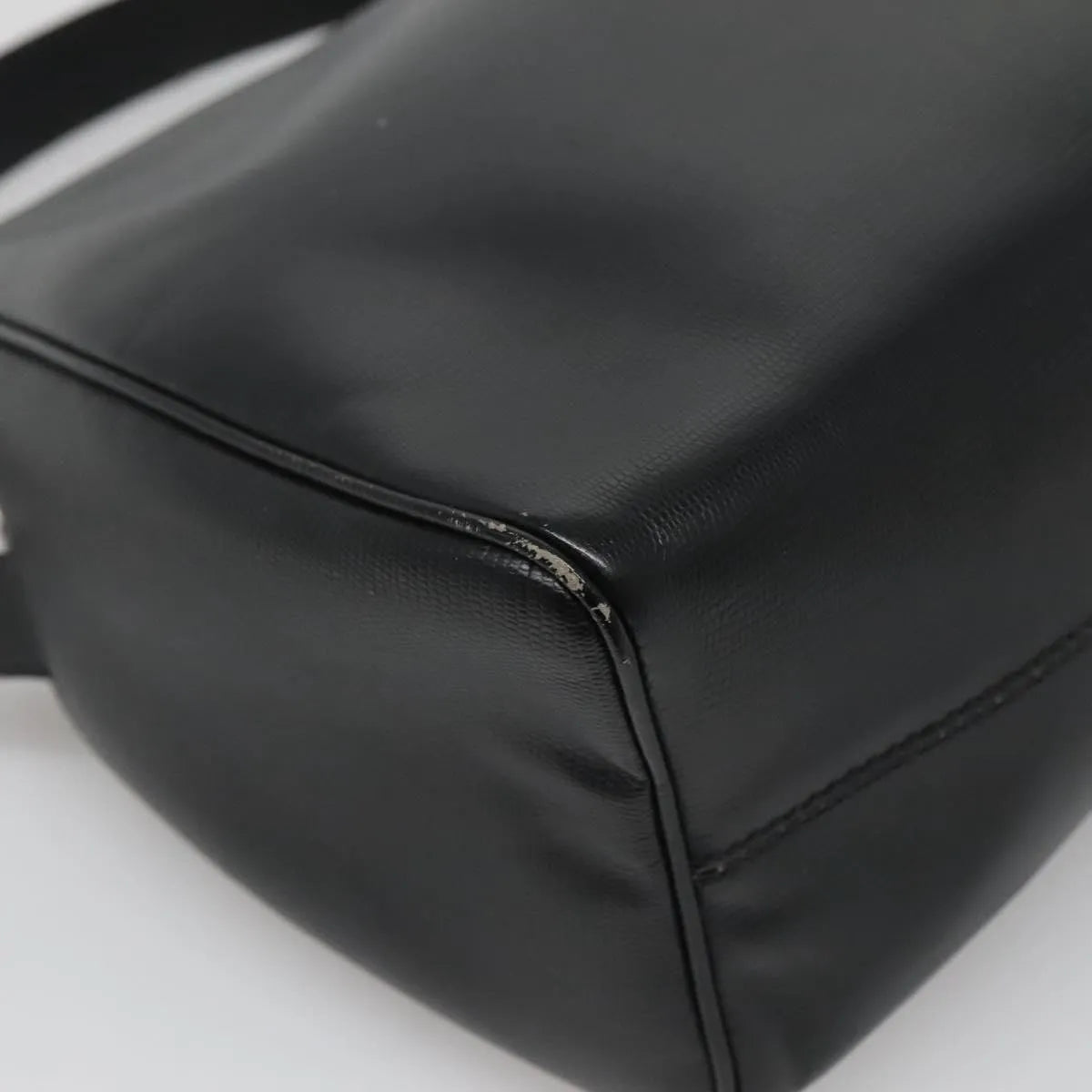 Celine Circle Logo Leather, Black, Leather, Handbag
