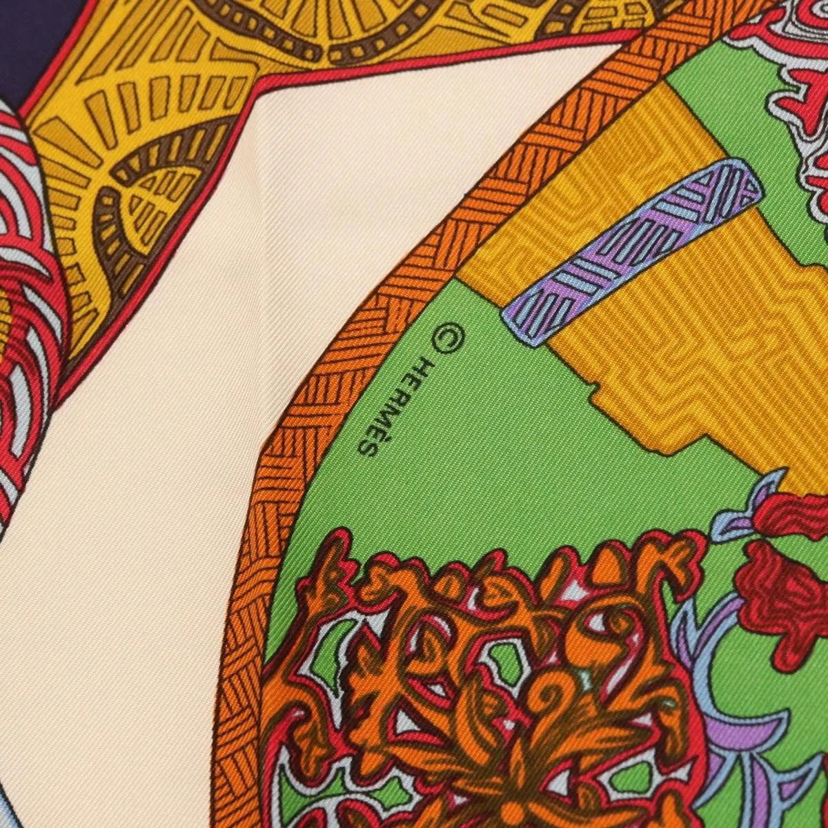 Hermes Carré 90 Silk multicolor, Navy, Silk, Scarf