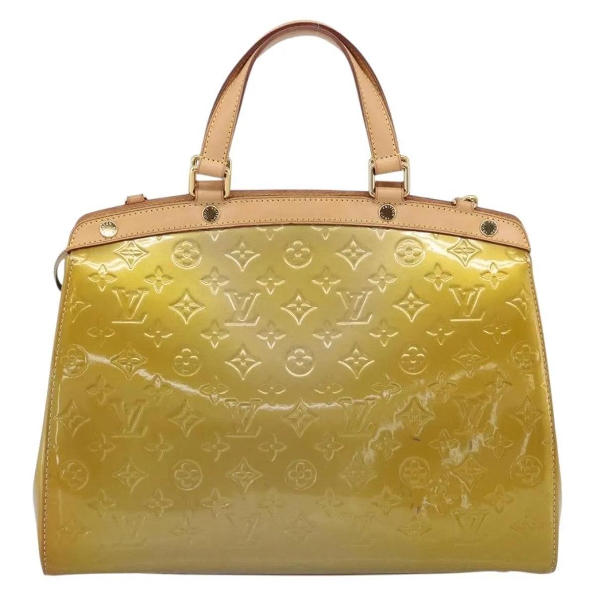 Louis Vuitton Brea Monogram Vernis, Beige, Patent Leather, Handbag