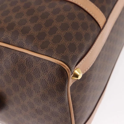 Celine Vintage Macadam Boston Canvas and Leather, Brown, PVC, Handbag