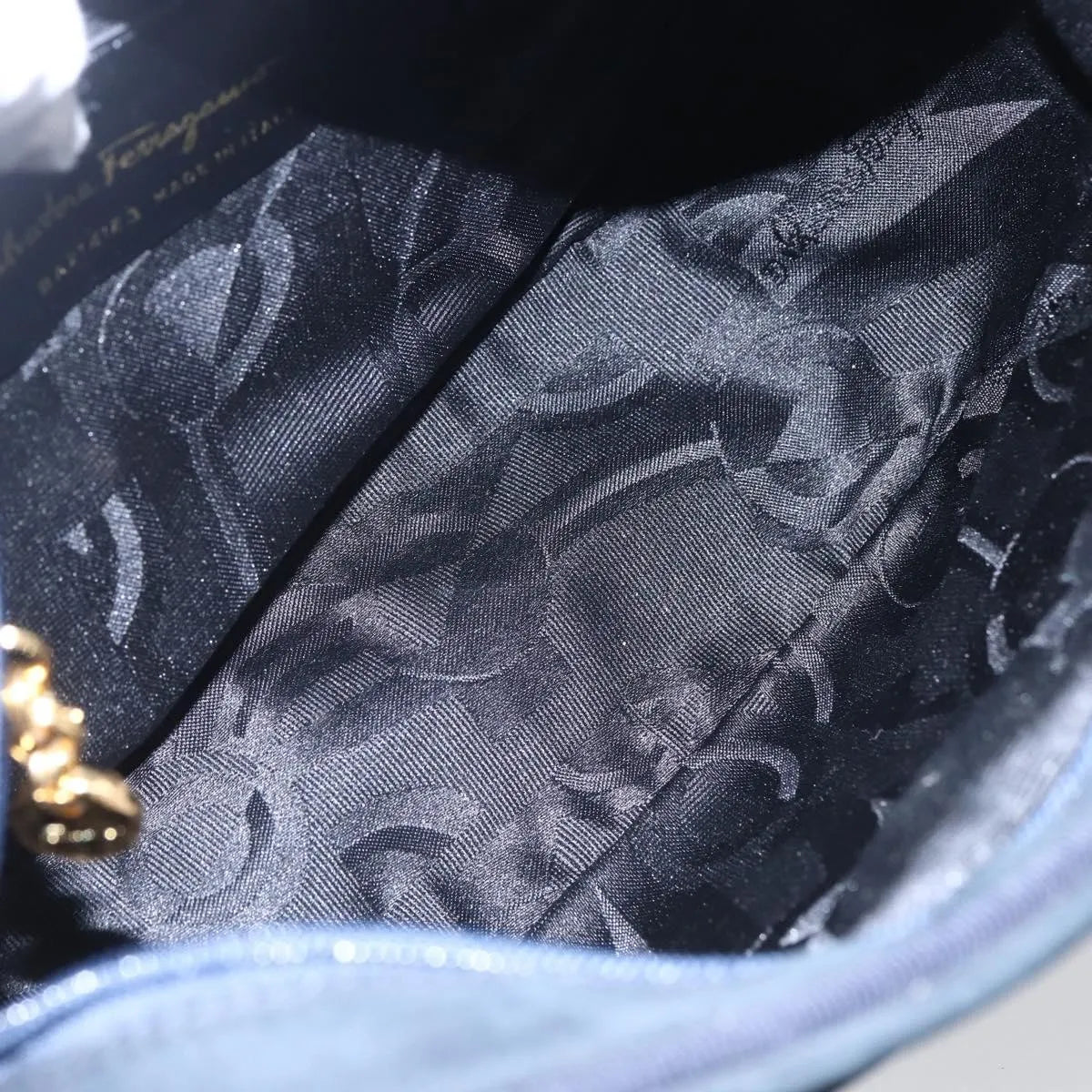 Salvatore Ferragamo Vala Leather, Navy, Leather, Shoulder Bag