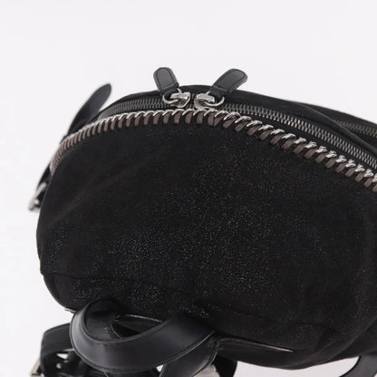 Stella McCartney Falabella Front Zip Shaggy Deer, Black, Polyester, Backpack