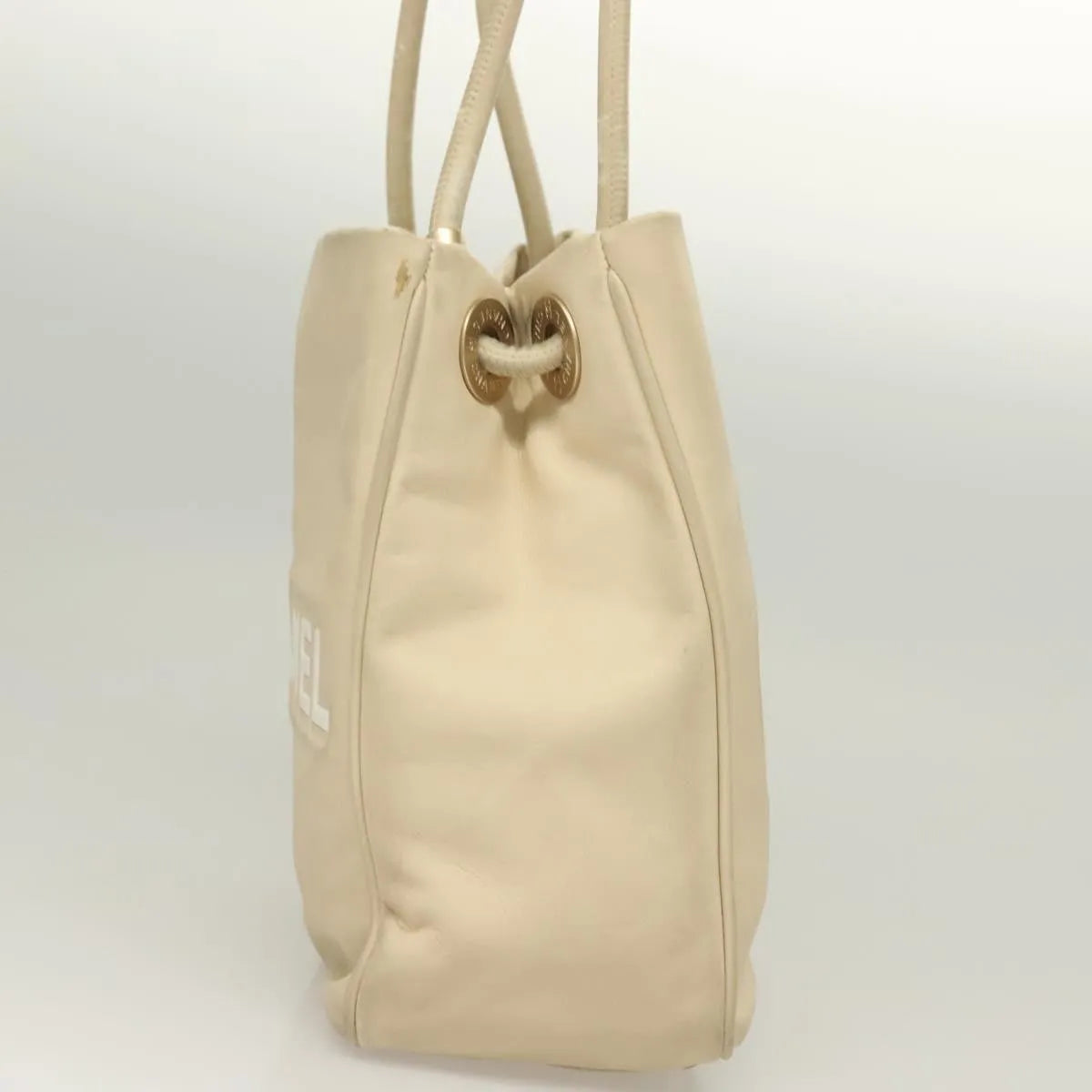 Chanel Camellia Tote Leather, Beige, Leather, Tote Bag