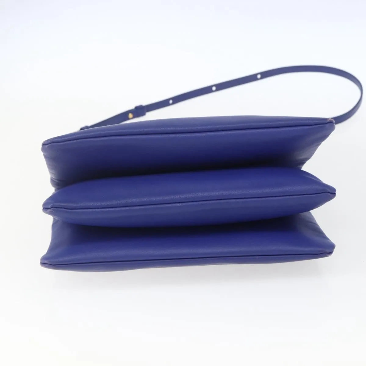 Celine Trio Leather, Blue, Leather, Shoulder Bag