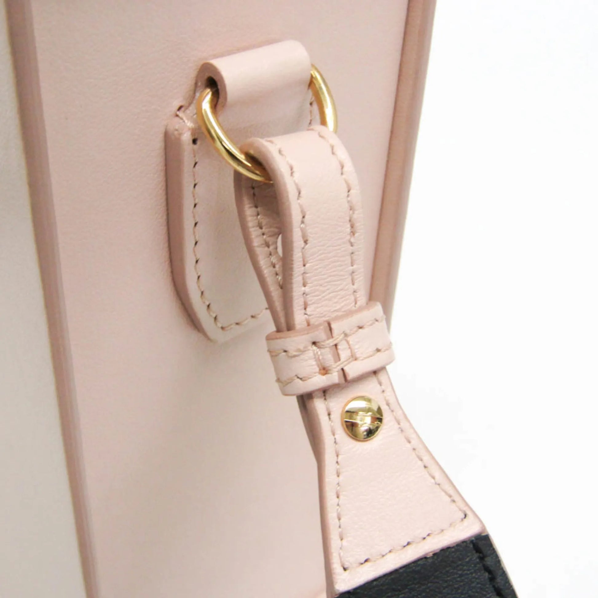 Fendi Logo Vertical Box Leather, Pink, Leather, Shoulder Bag