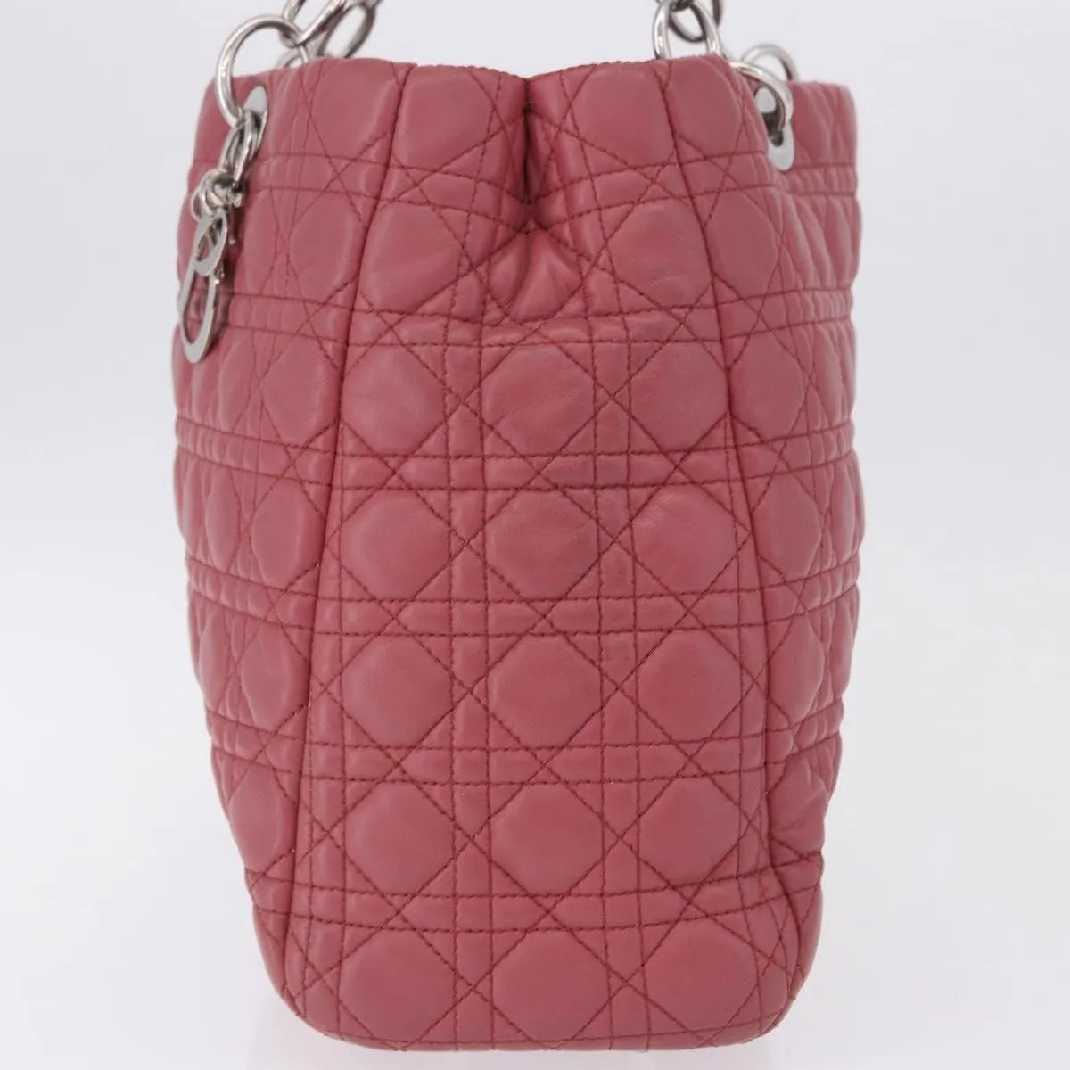 Christian Dior Soft Chain Tote Cannage Quilt Lambskin, Pink, Leather, Handbag