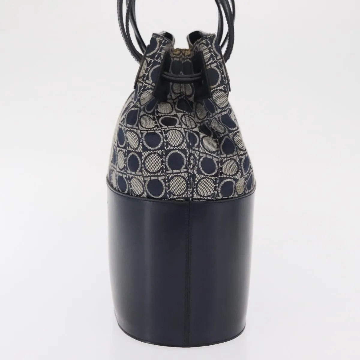 Salvatore Ferragamo Gancini Canvas and leather, Navy, Canvas, Shoulder Bag