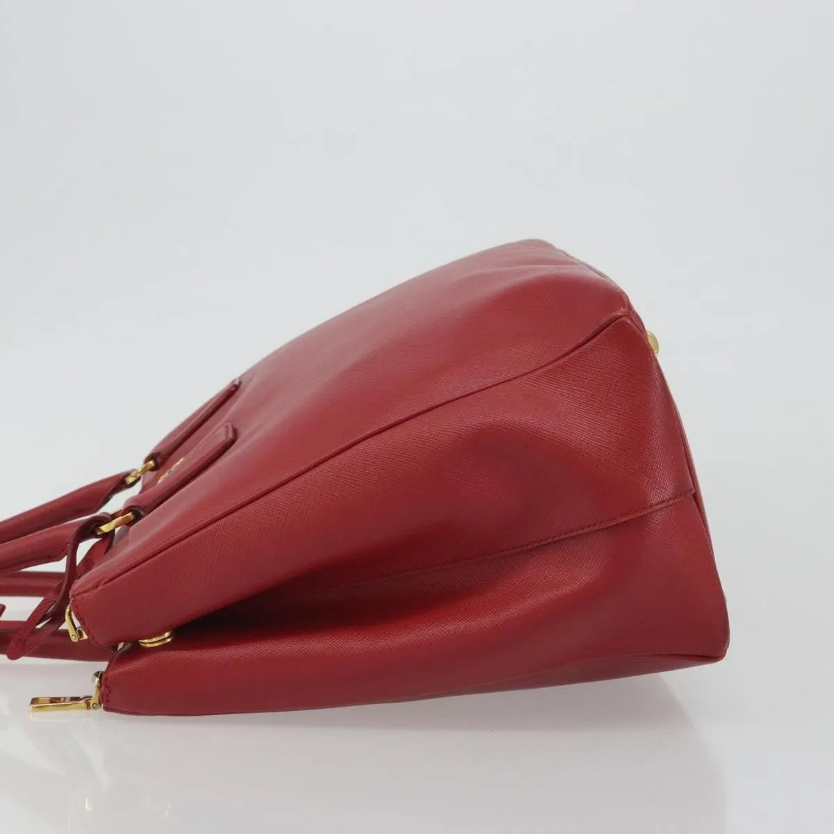 Prada Double Zip Lux Tote Saffiano Leather, Red, Leather, Handbag