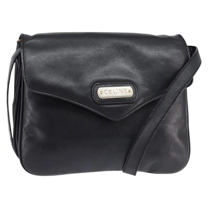 Celine Vintage Leather, Black, Leather, Shoulder Bag