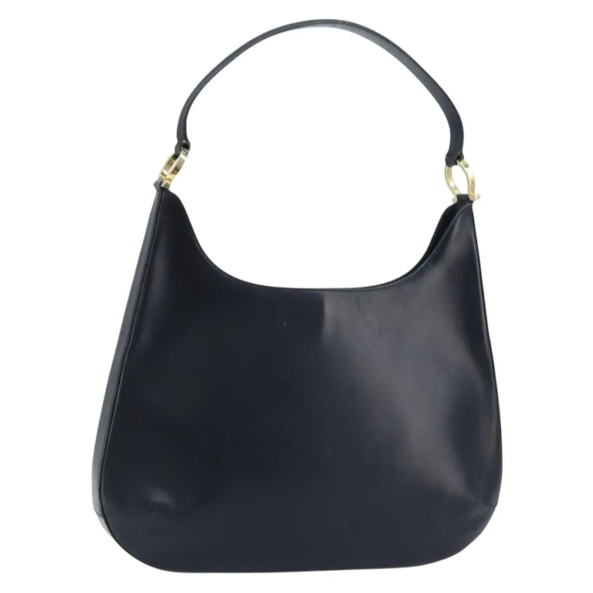 Salvatore Ferragamo Gancini Leather, Navy, Leather, Handbag