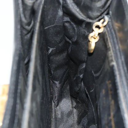 Salvatore Ferragamo Gancini Leather, Black, Leather, Handbag