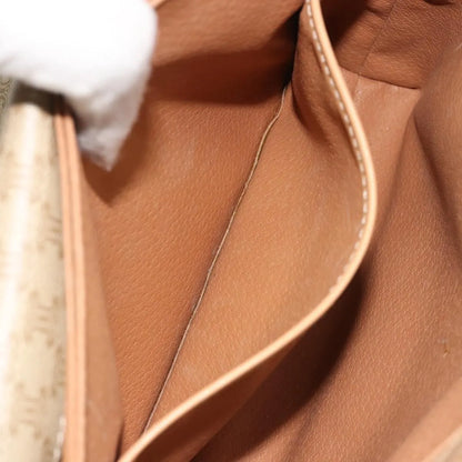 Celine Vintage Macadam Canvas and Leather, Beige, Canvas, Shoulder Bag