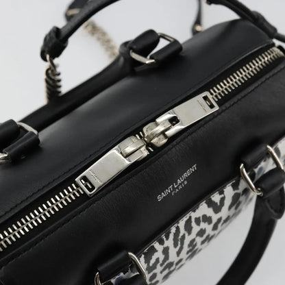Saint Laurent Classic Baby Duffle Printed Leather, Black, Leather, Handbag