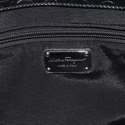 Salvatore Ferragamo Gancini Tote Patent leather, Black, Patent Leather, Tote Bag