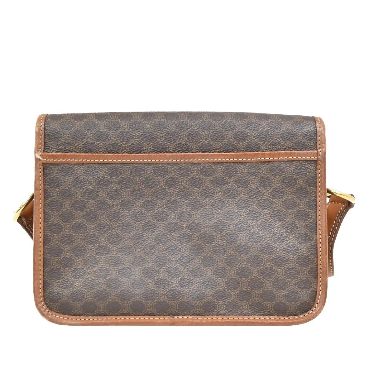 Celine Vintage Macadam Canvas and Leather, Brown, Canvas, Shoulder Bag