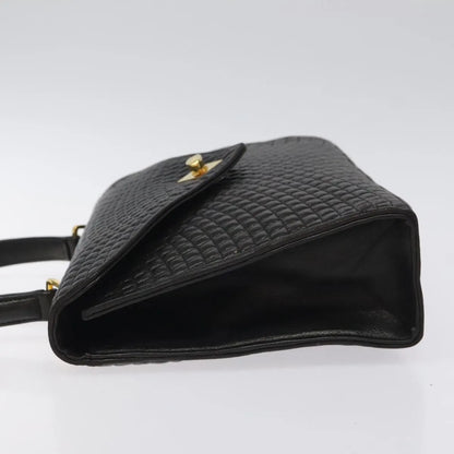 Bally Vintage Quilted Leather, Black, Leather, Handbag