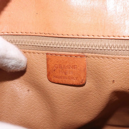 Celine Vintage Macadam Canvas and Leather, Brown, Canvas, Shoulder Bag
