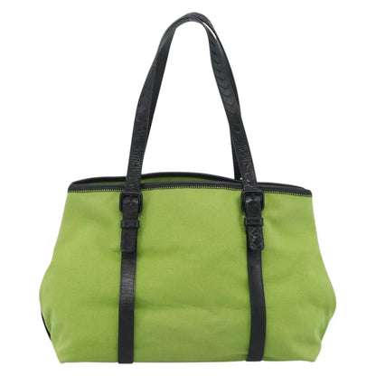 Bottega Veneta Vintage Canvas, Green, Canvas, Tote Bag