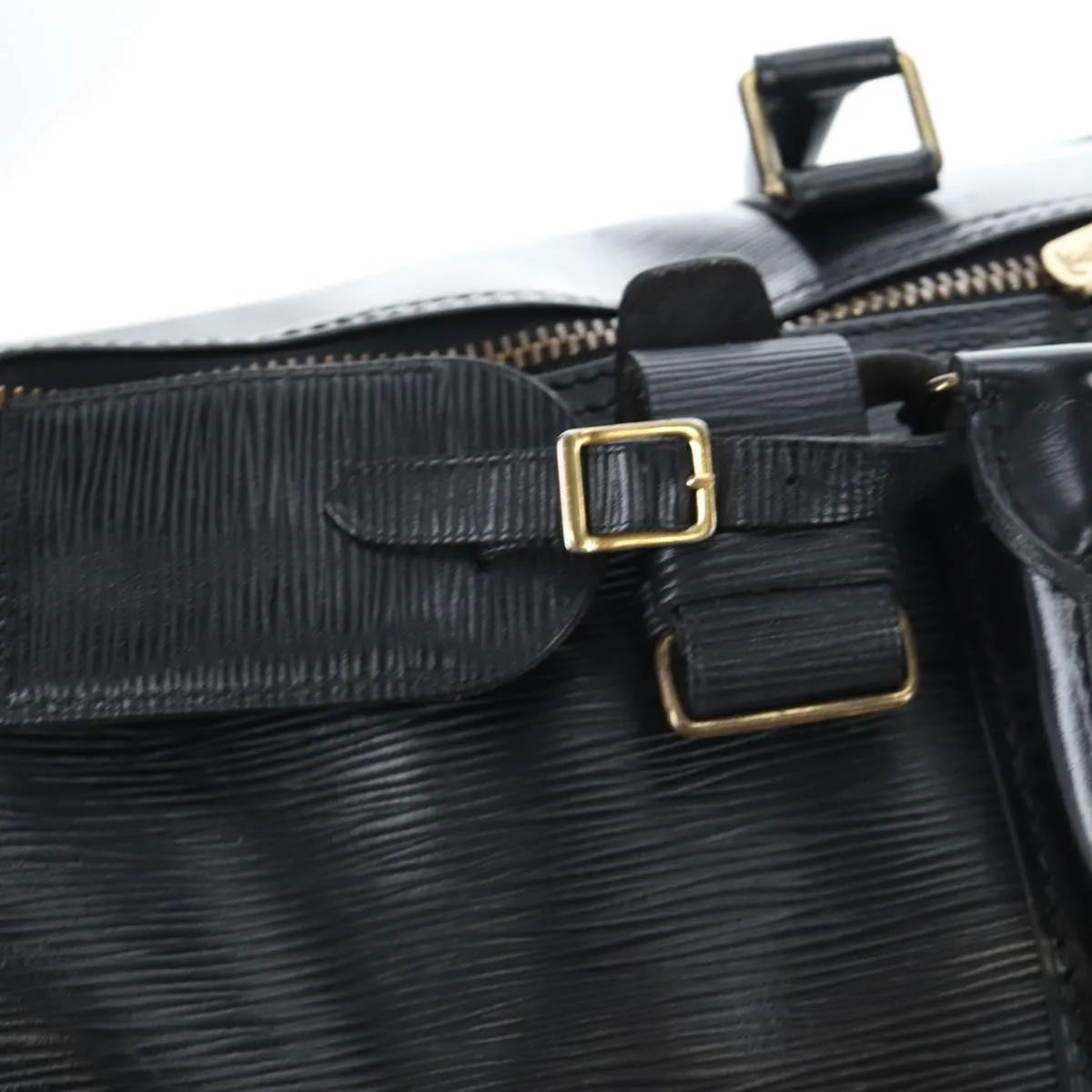 Louis Vuitton Keepall Epi, Black, Leather, Travel Bag