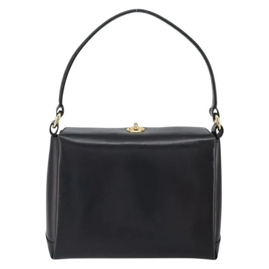 Gucci Vintage Convertible Box Leather, Black, Leather, Handbag