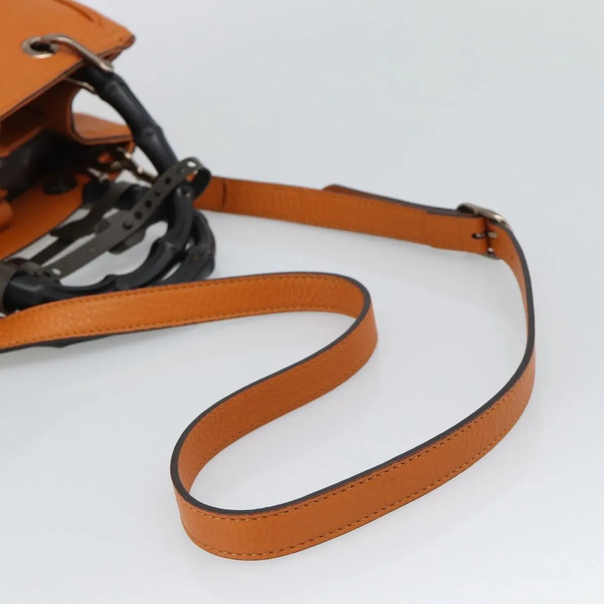 Gucci Bamboo shopper Leather, Orange, Leather, Handbag