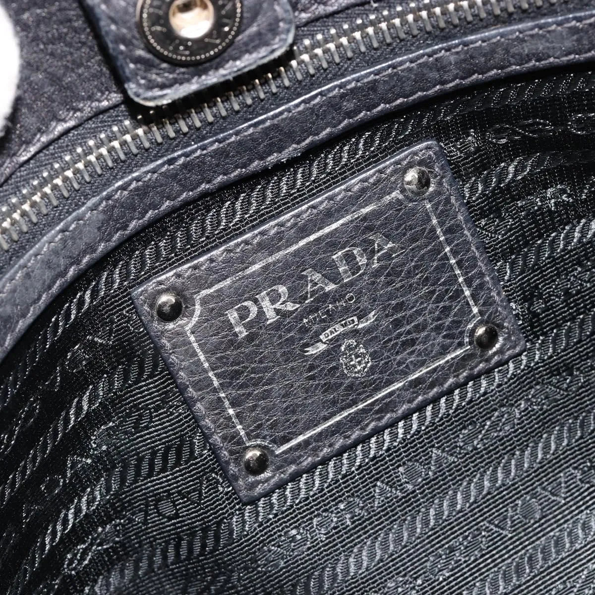 Prada Top Handle Tote Leather, Black, Leather, Tote Bag
