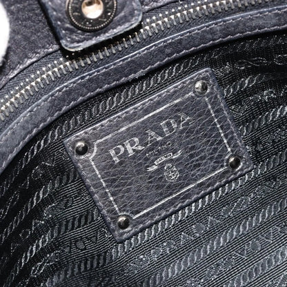 Prada Top Handle Tote Leather, Black, Leather, Tote Bag