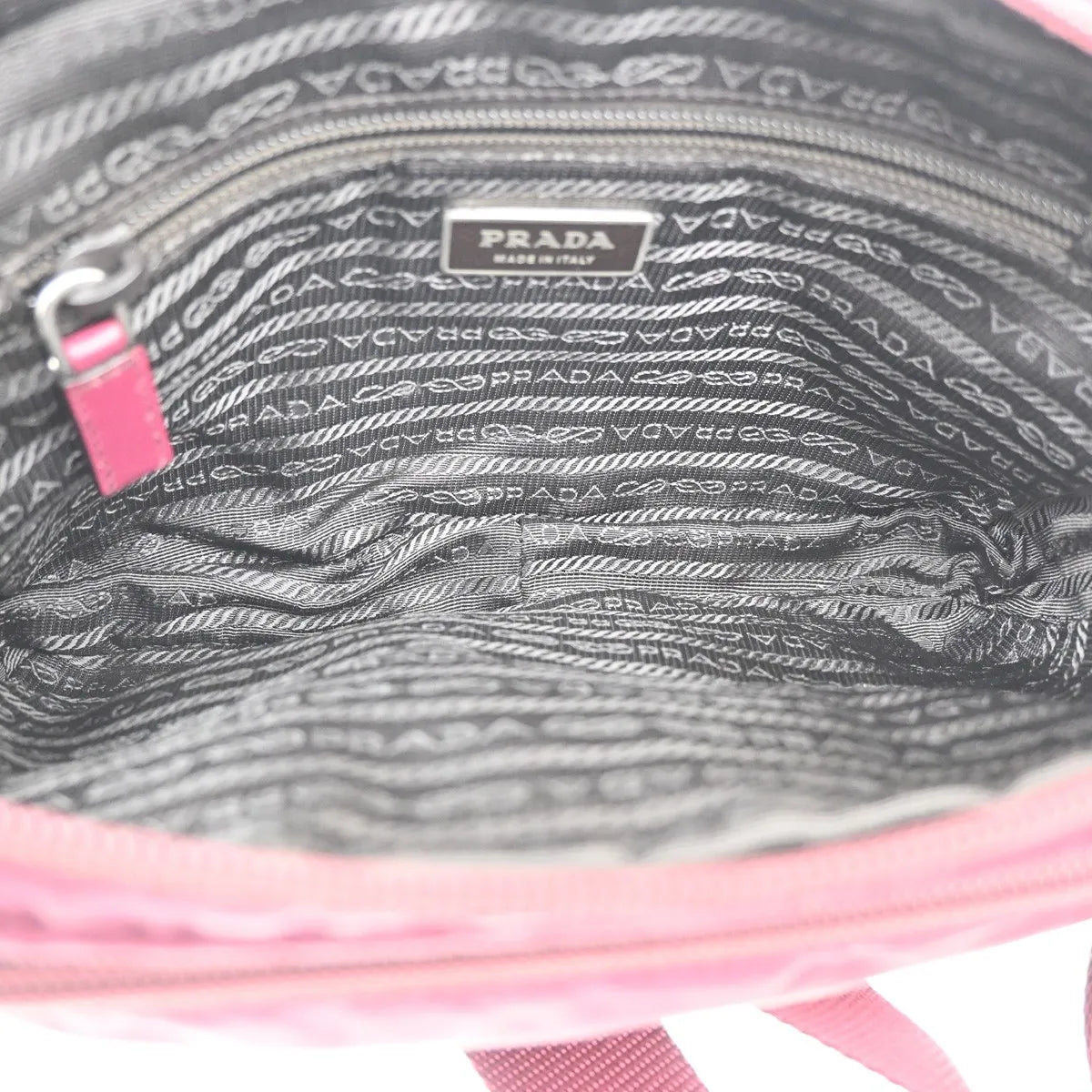 Prada Messenger Printed Tessuto, Red, Nylon, Crossbody Bag