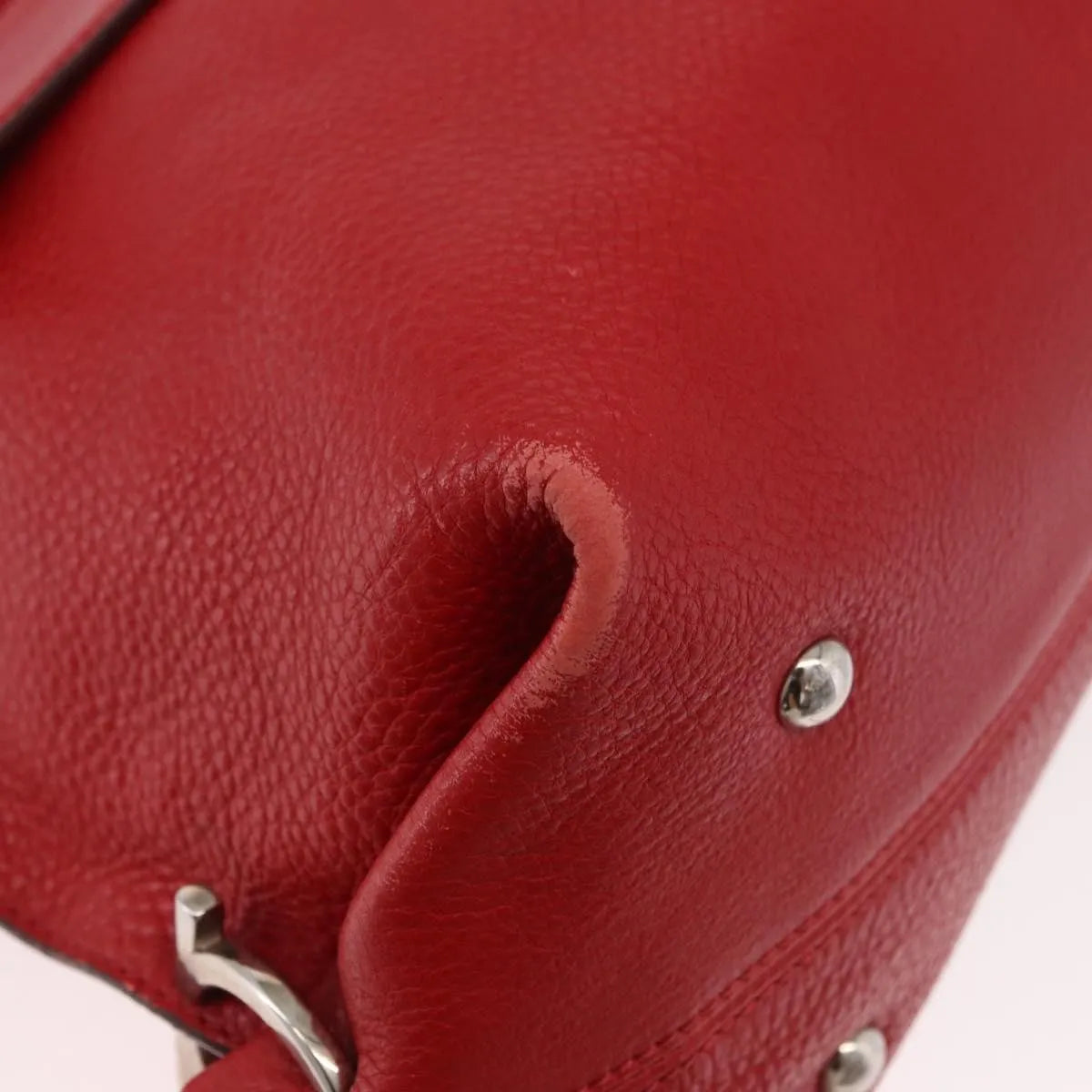 Salvatore Ferragamo Sofia Satchel Leather, Red, Leather, Handbag
