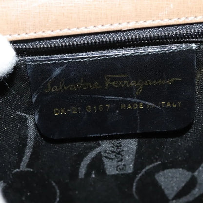 Salvatore Ferragamo Gancini Leather, Brown, Leather, Handbag