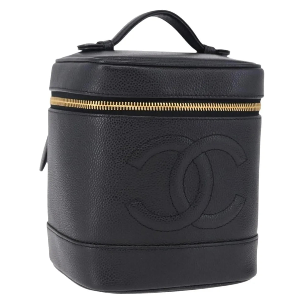 Chanel Vintage Timeless Vanity Case Caviar, Black, Calfskin, Handbag