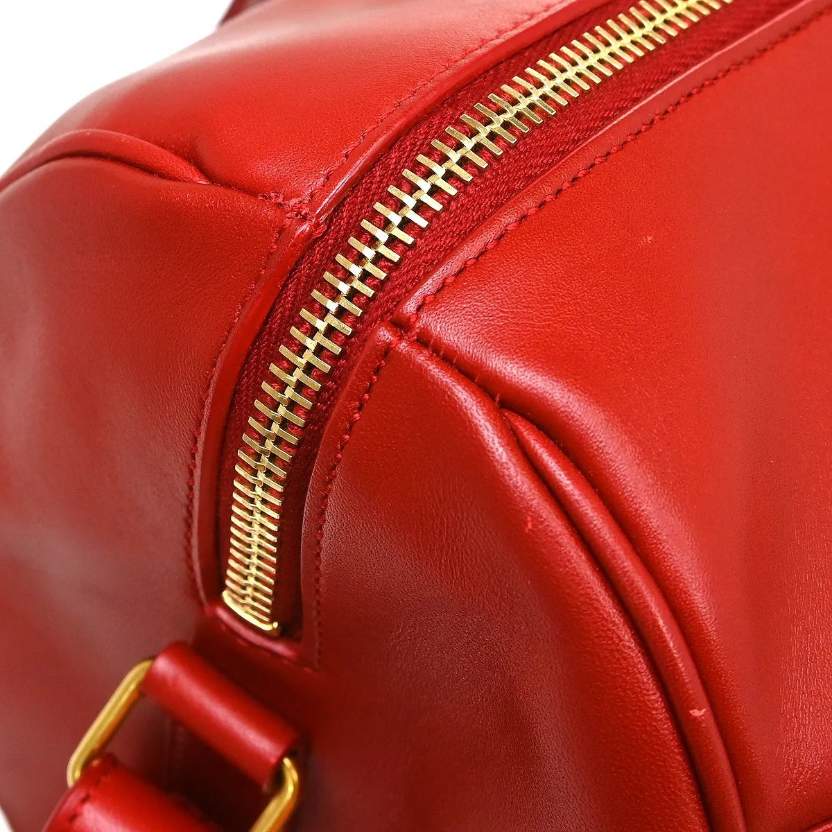 Saint Laurent Classic Duffle Leather, Red, Leather, Handbag