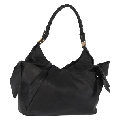 Salvatore Ferragamo Vintage Leather, Black, Leather, Tote Bag