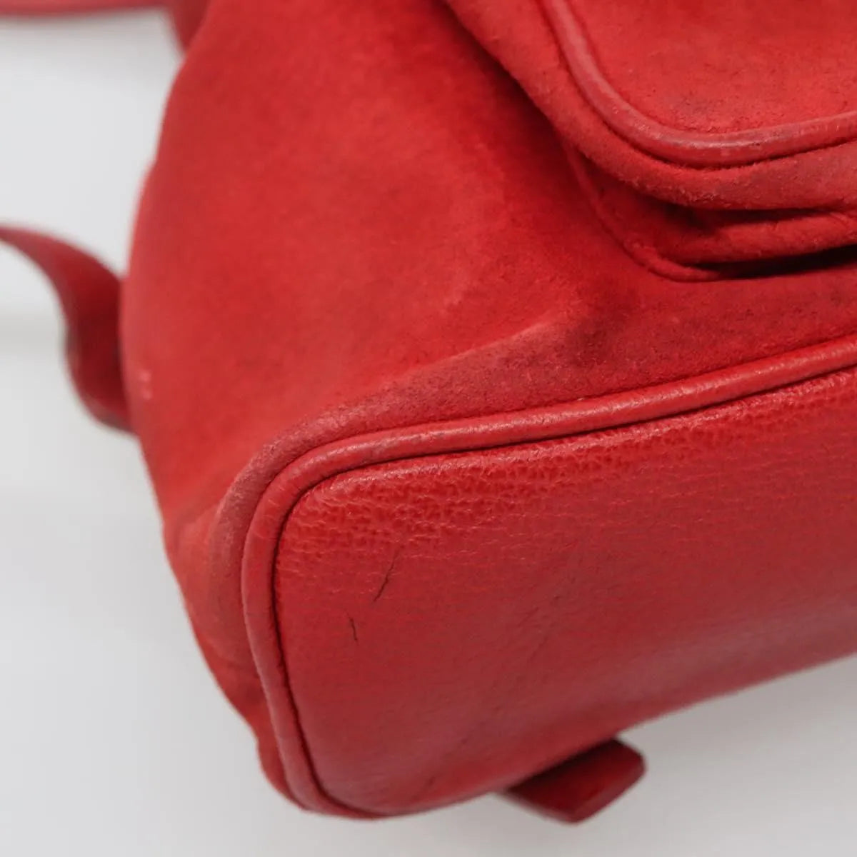 Gucci Vintage Bamboo Suede, Red, Suede, Backpack