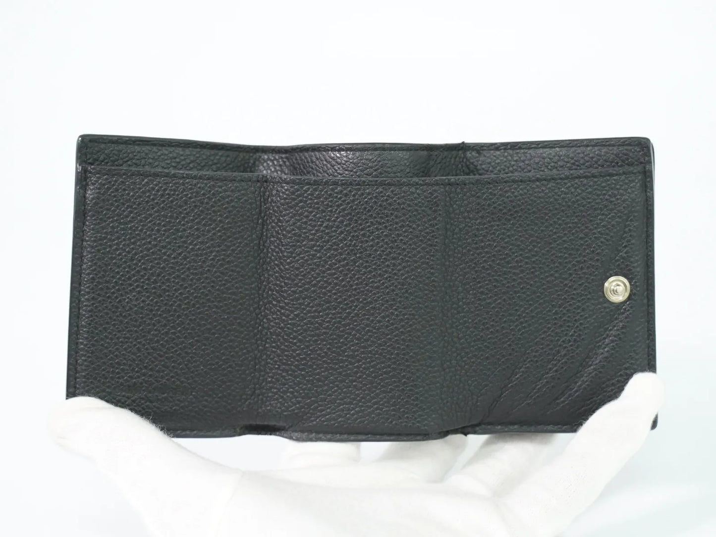 Saint Laurent Compact Matelasse Leather, Black, Leather, Wallet