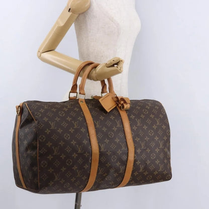 Louis Vuitton Keepall Bandoulière Monogram, Brown, Canvas, Travel Bag