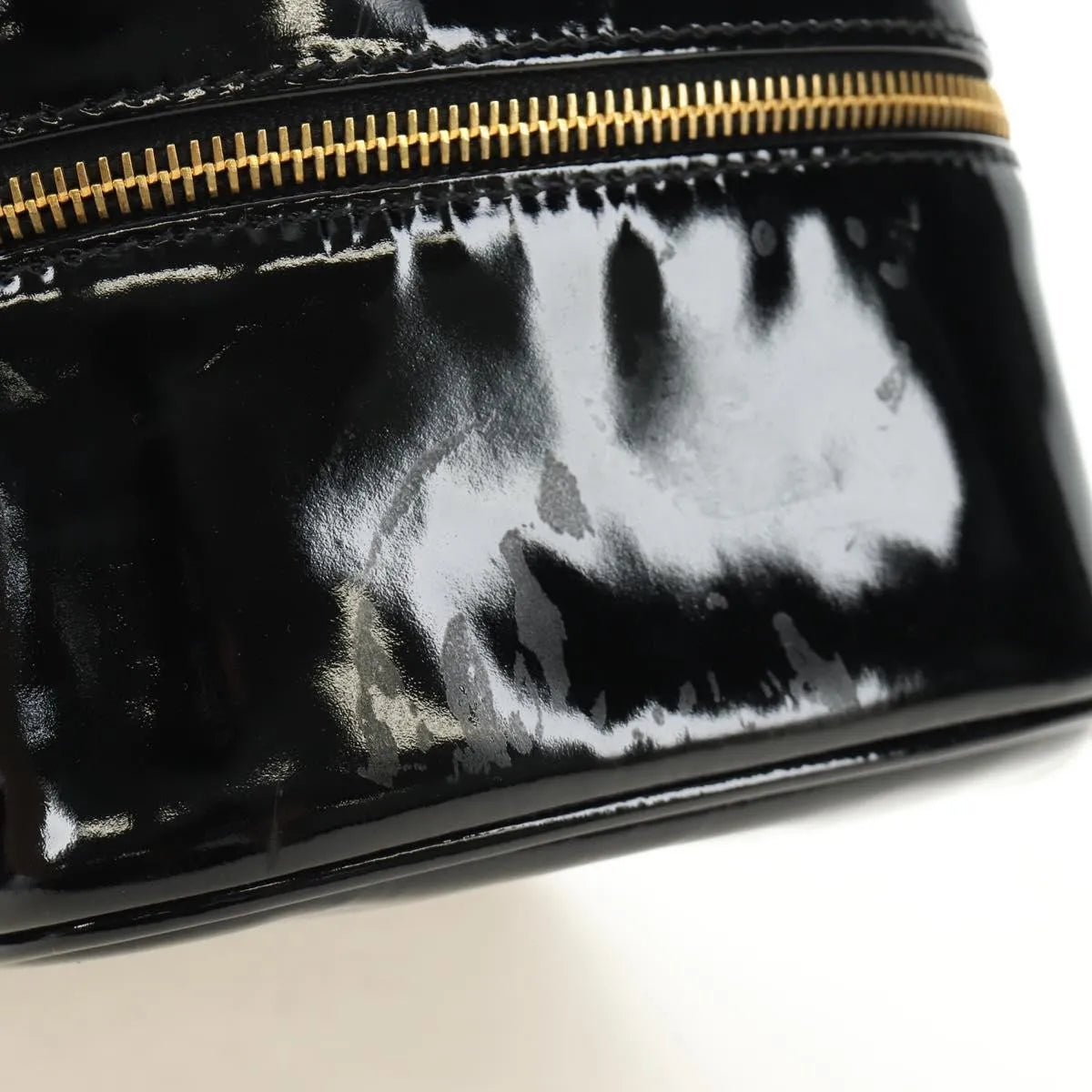 Chanel Vintage Timeless Cosmetic Case Patent, Black, Patent Leather, Handbag