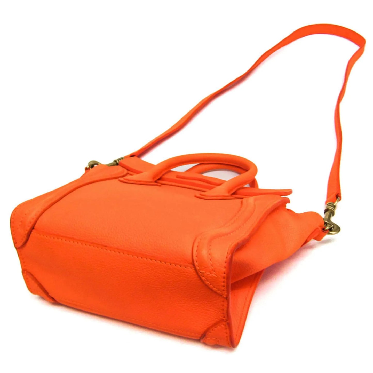 Celine Multicolor Luggage Leather, Orange, Leather, Handbag