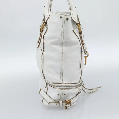 Chloe Paddington Lock Tote Leather, White_gold, Leather, Tote Bag