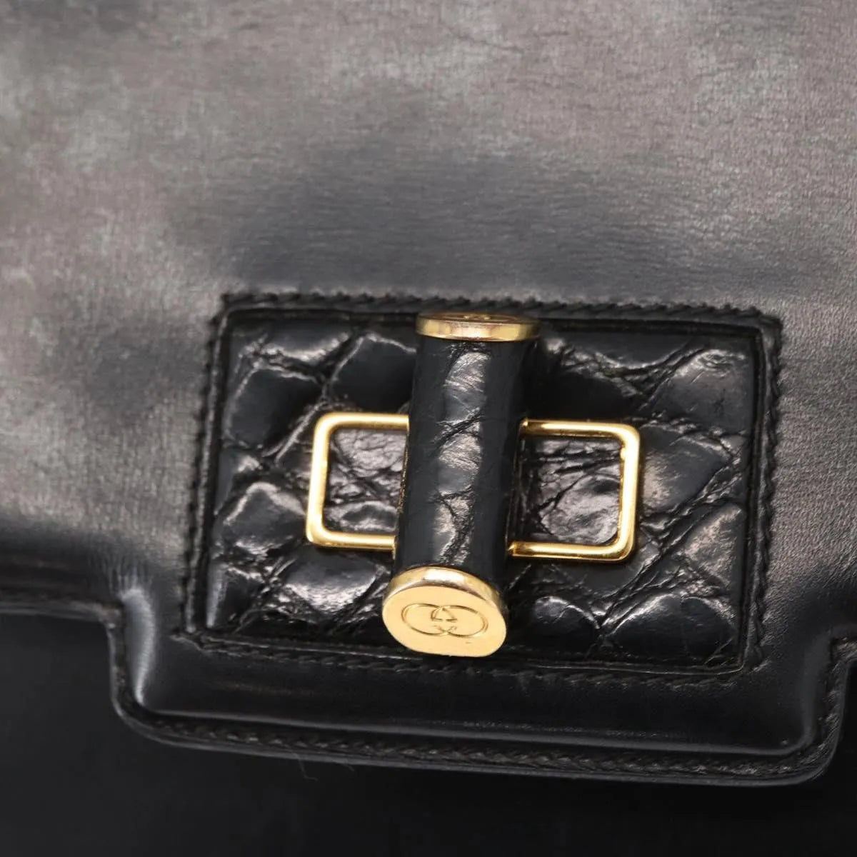 Gucci Vintage Leather, Black, Leather, Shoulder Bag