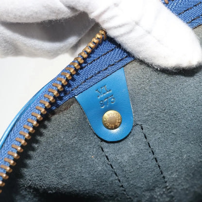 Louis Vuitton Keepall Epi, Blue, Leather, Travel Bag