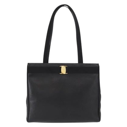Salvatore Ferragamo Vintage Vara Bow Tote Lizard Embossed Leather, Black, Leather, Tote Bag