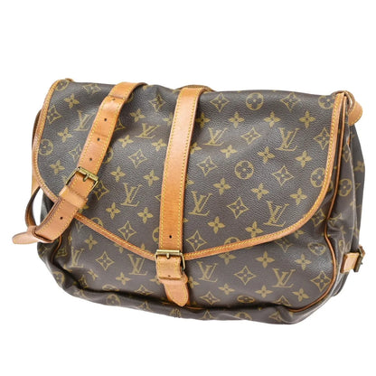 Louis Vuitton Saumur Monogram Canvas, Brown, Leather, Shoulder Bag