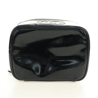 Chanel Vintage Timeless Cosmetic Case Patent, Black, Patent Leather, Handbag